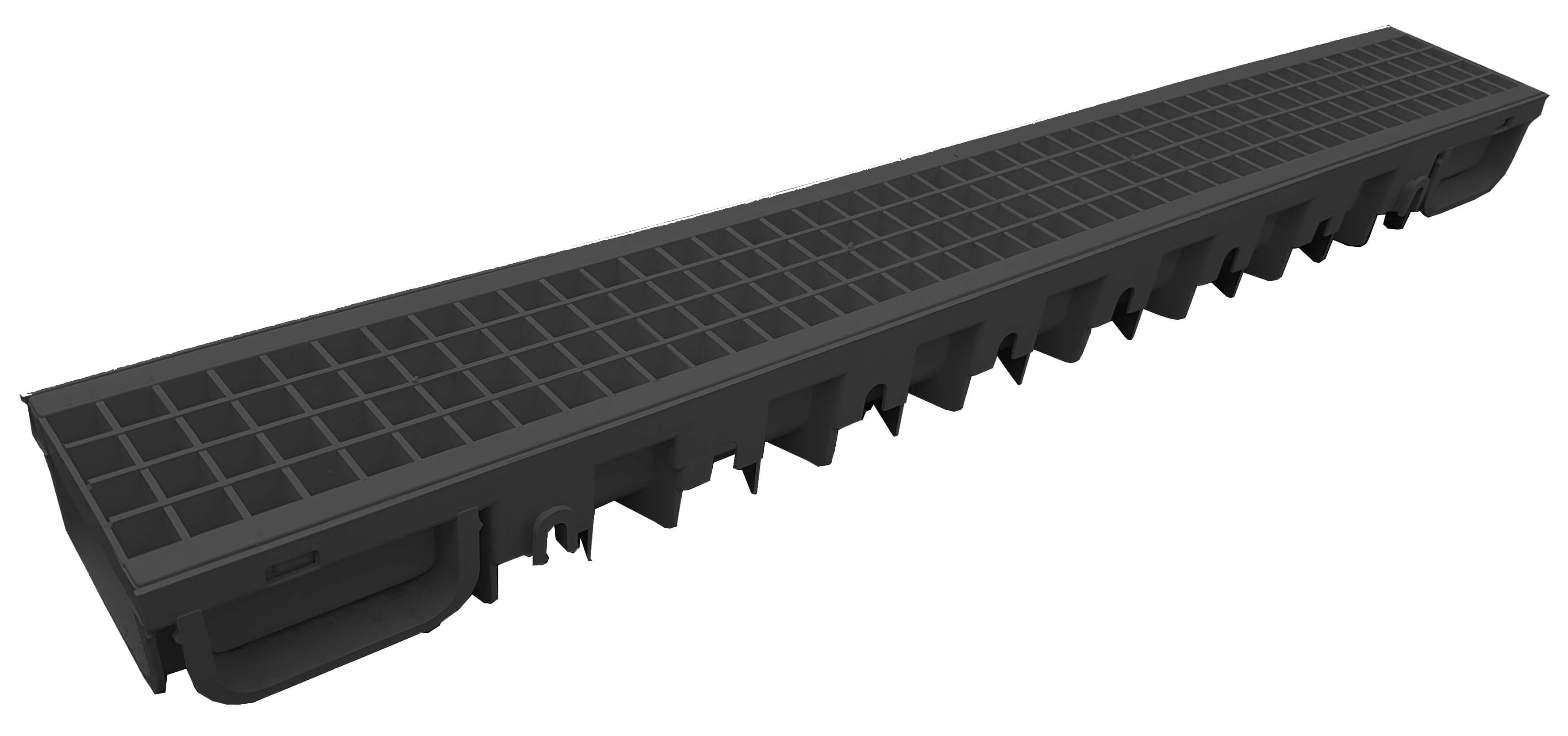 Garazna kanalica 130x75x1000 sa pvc resetkom [crna]